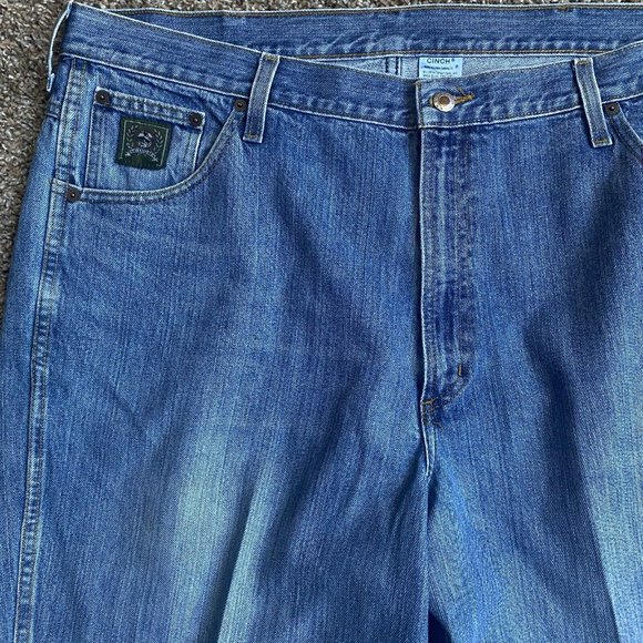 Cinch Jeans Men 42 Blue Straight Green Label 100% Cotton Denim Relaxed Fit 42X36 - Picture 2 of 12